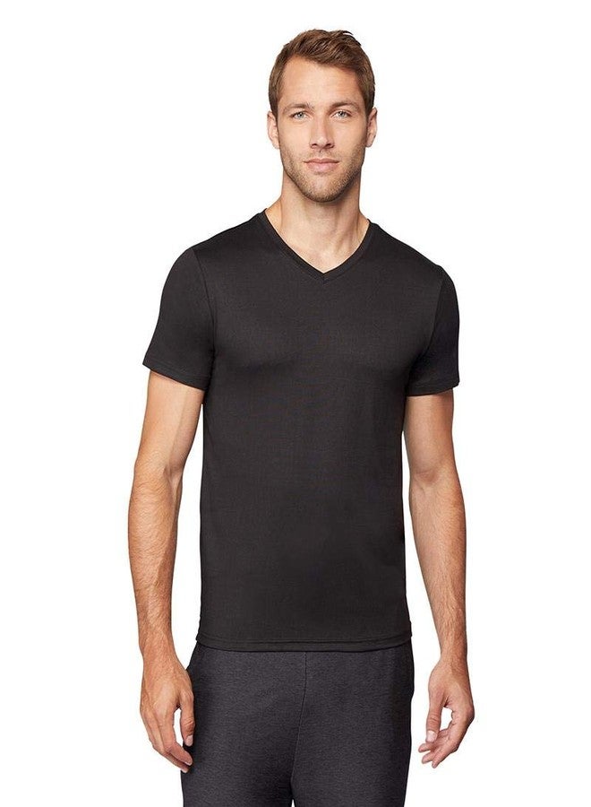 32 Degrees Mens Cool Quick Dry Active Lounge Basic Vneck T-Shirt, Black, Medium - Image 1